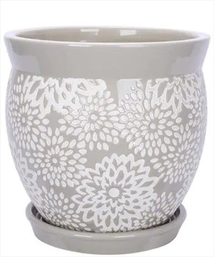 Farrah 9.1 in. x 9.1 in. Gray Ceramic Indoor Pot